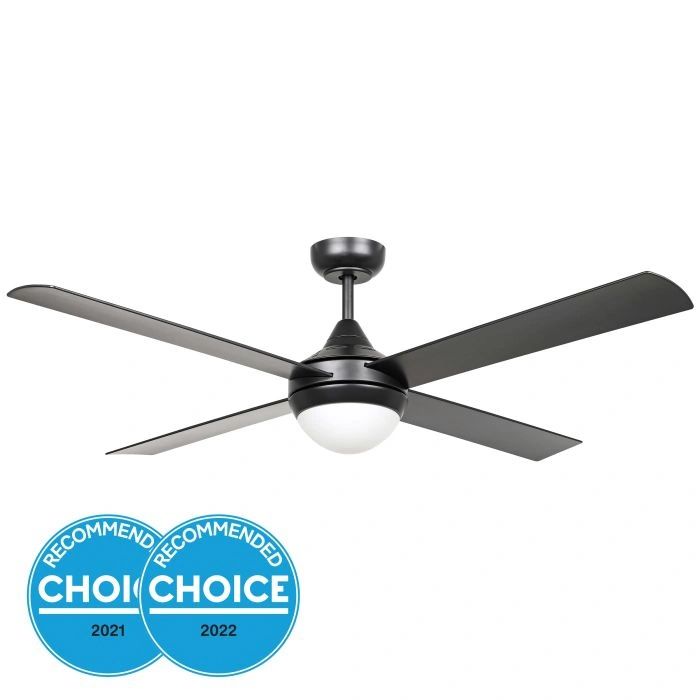 EGLO STRADBROKE 52 DC ceiling fan with E27 light MATTE BLACK