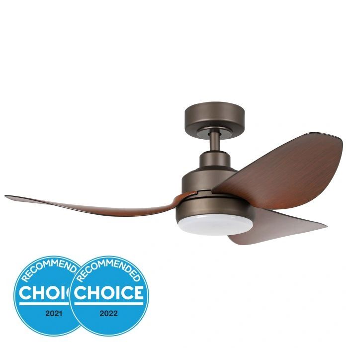 EGLO TORQUAY 42 DC ceiling fan with 20W LED light RED BROWN WOOD OPTICS