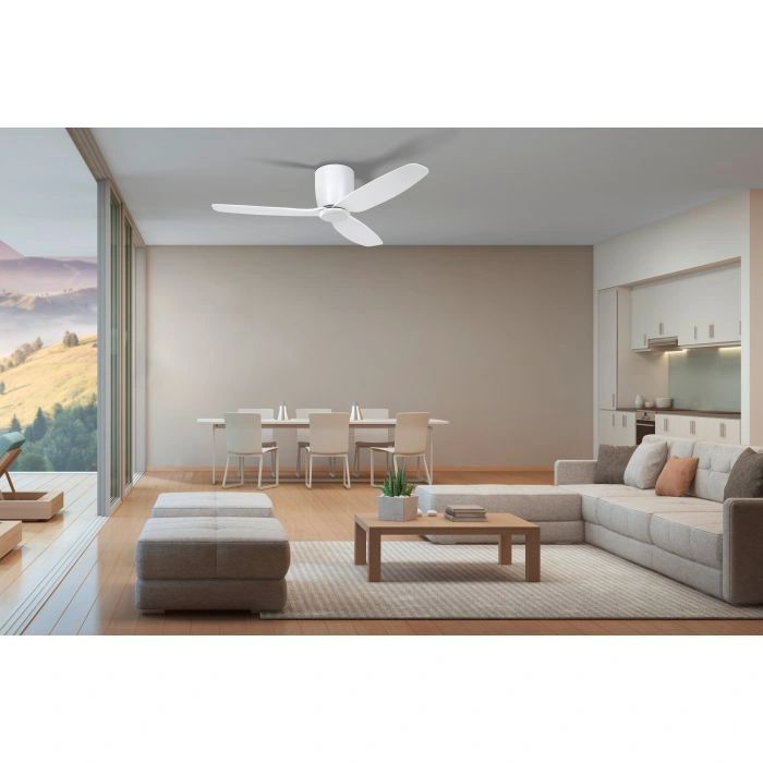 EGLO SEACLIFF 44 DC hugger ceiling fan MATTE WHITE