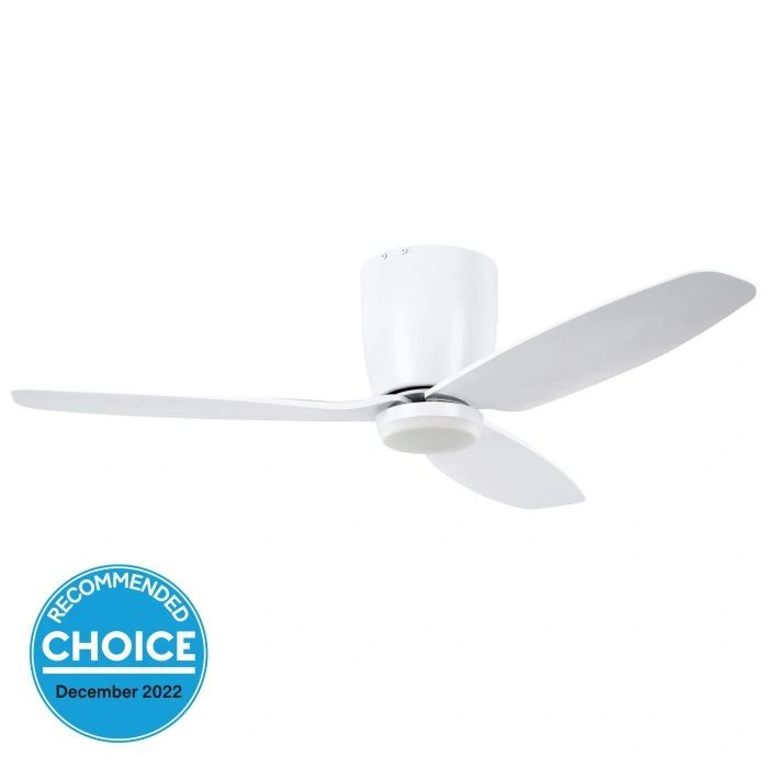 EGLO SEACLIFF 44 DC hugger ceiling fan with LED light MATTE WHITE