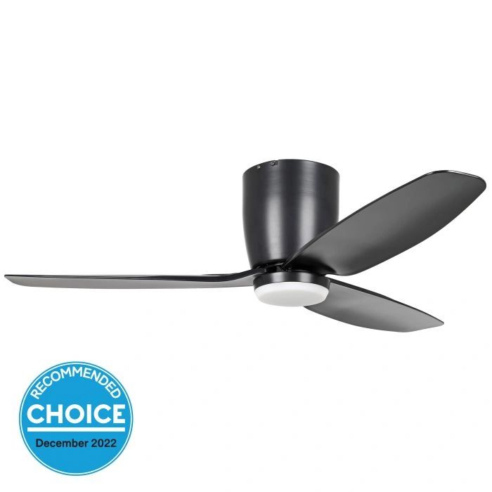 EGLO SEACLIFF 44 DC hugger ceiling fan with LED light MATTE BLACK