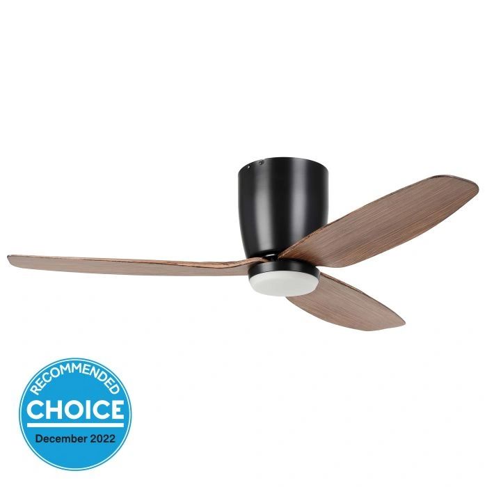 EGLO SEACLIFF 44 DC hugger ceiling fan with LED light LIGHT WALNUT