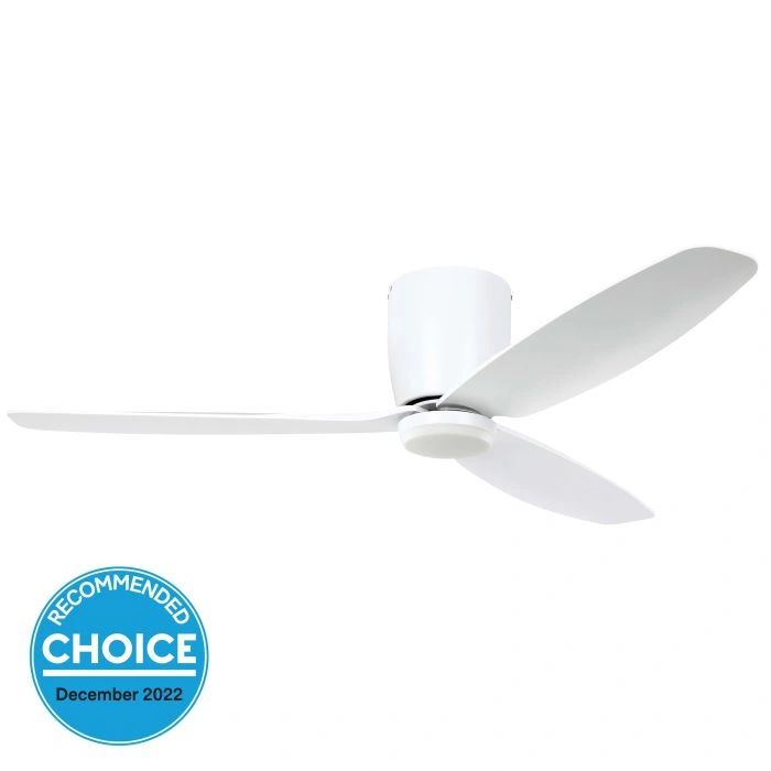 EGLO SEACLIFF 52 DC hugger ceiling fan with 15W LED light MATTE WHITE