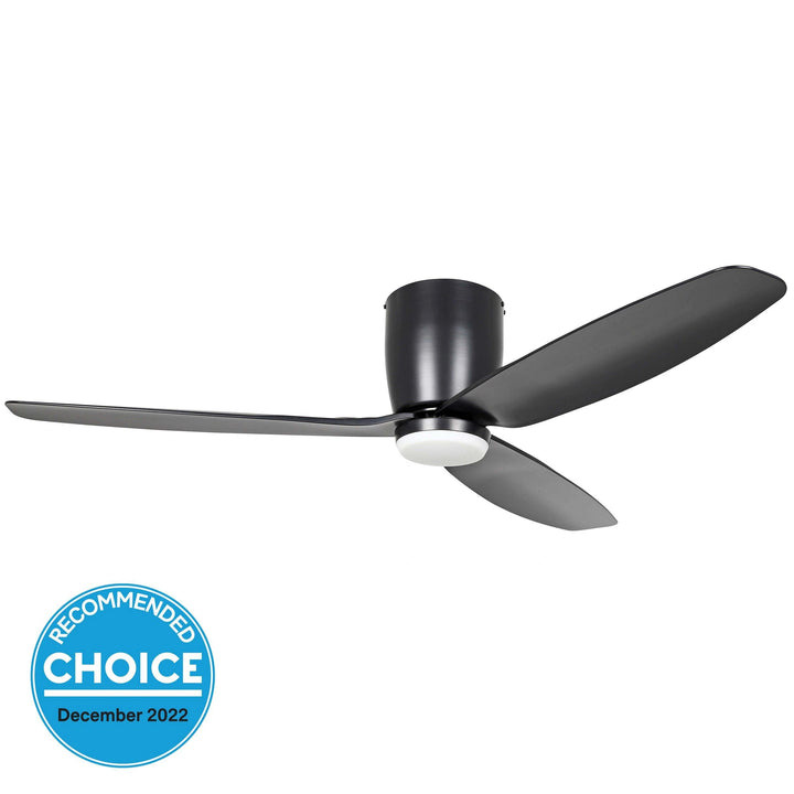 EGLO SEACLIFF 52 DC hugger ceiling fan with 15W LED light MATTE BLACK