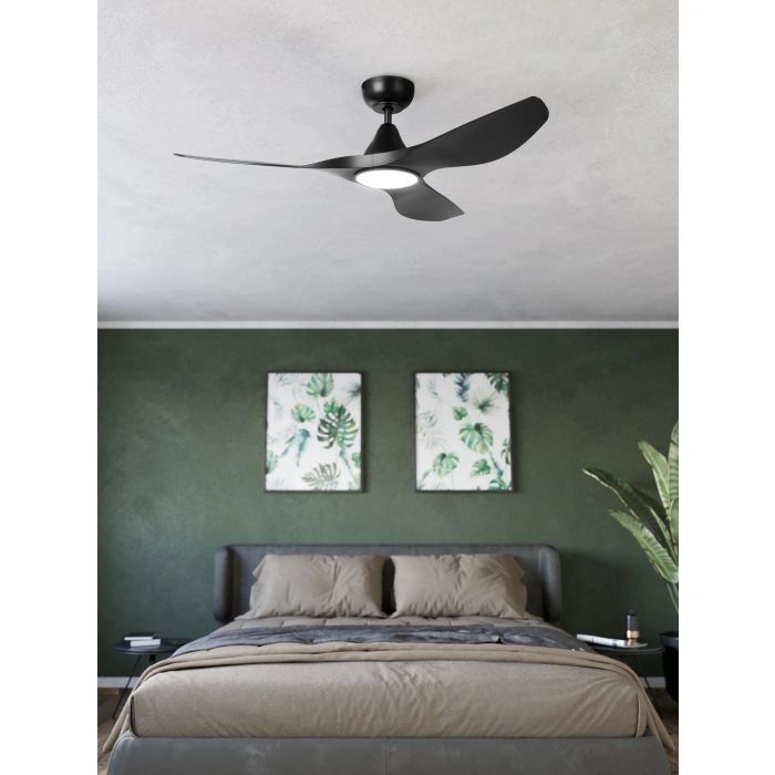 EGLO SURF 48 DC ceiling fan with 20W LED light MATTE BLACK