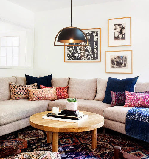 SWING: Dome With Wood Frame Pendant Lights