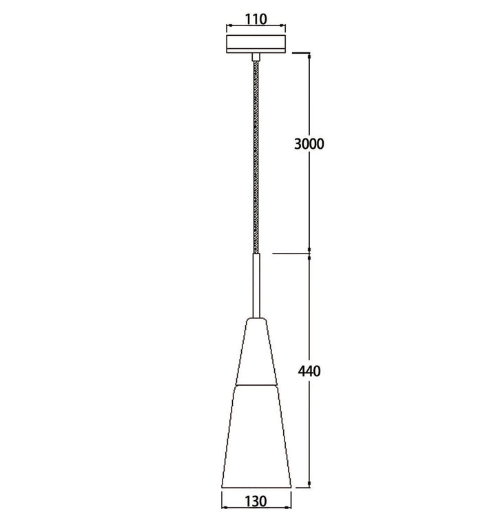 FINN: Scandinavian Blonde Wood & Opal Glass Long/Medium/wide Cone Pendant Light Pendant
