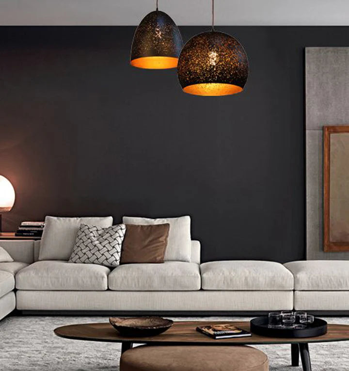 CELESTE: Bohemian Rustic Ellipse Shape Pendant Light