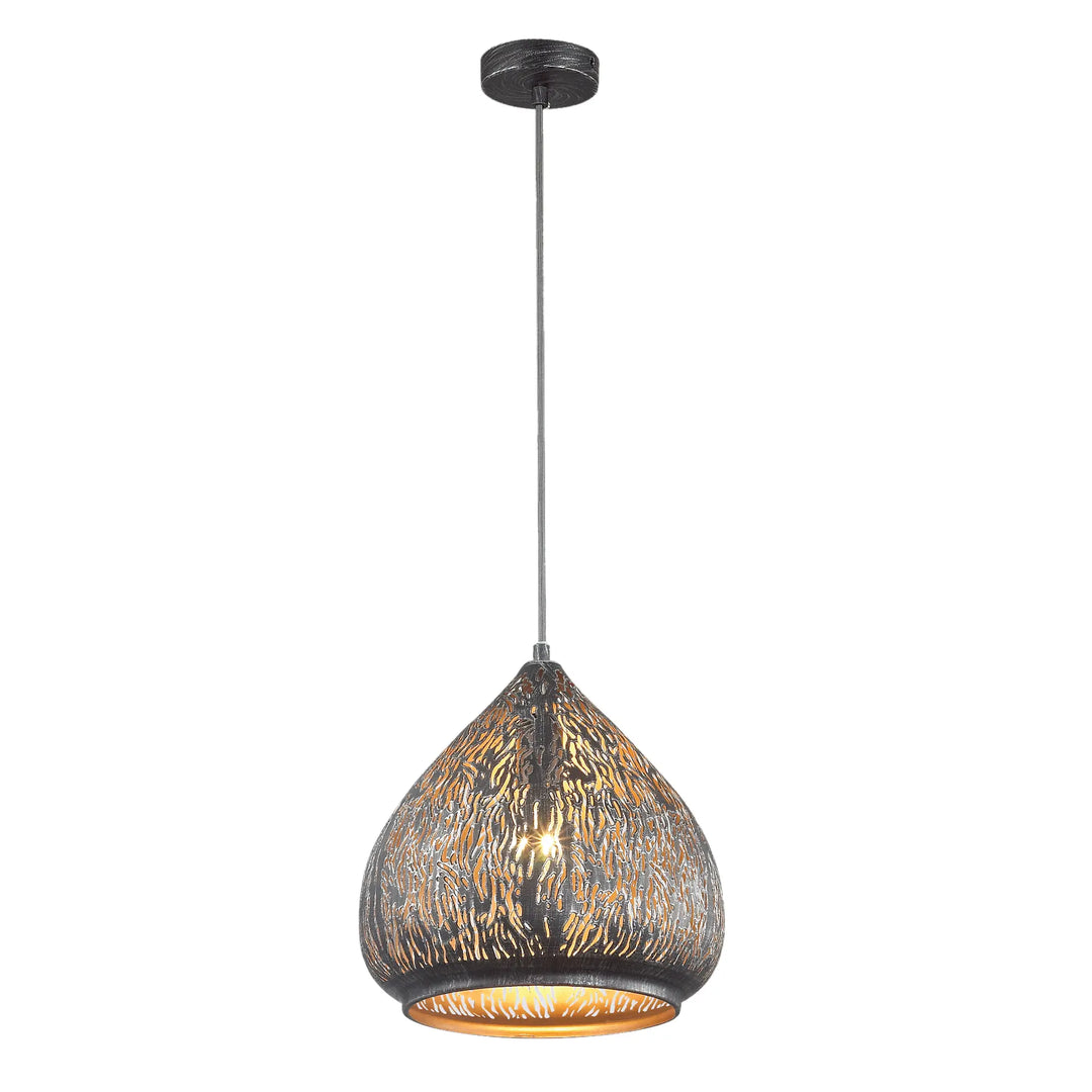 Evertop Black Etched Dome Pendant Light