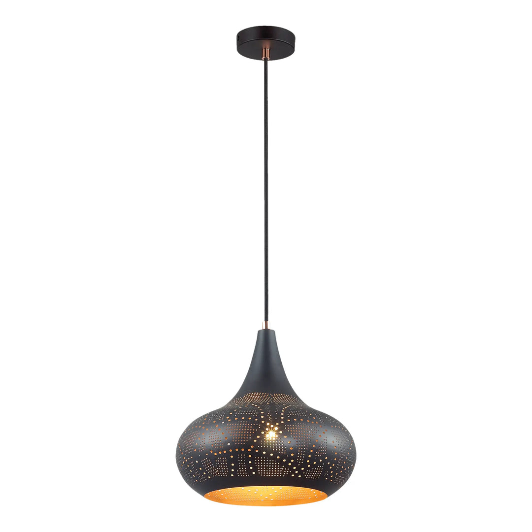 Evertop Black Dotted Wine Glass Pendant Light