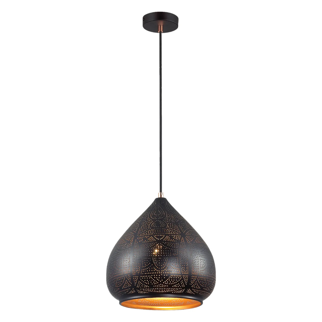 Evertop Black Dotted Bell Pendant Light