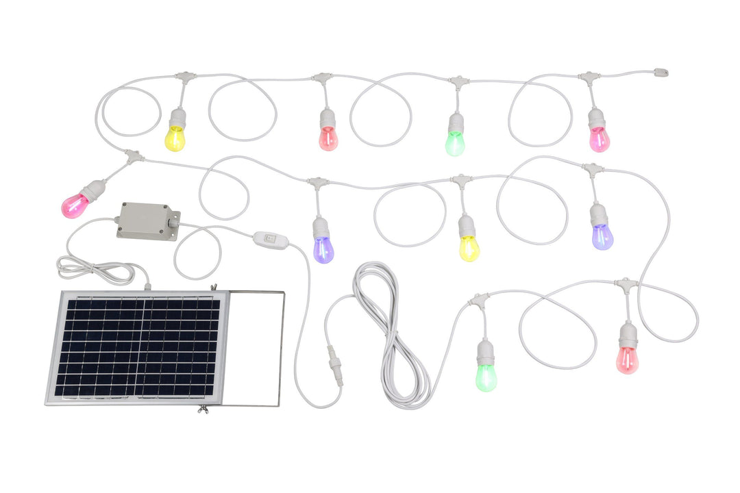 SOLAR FESTOON 10 light LED kit multi colour