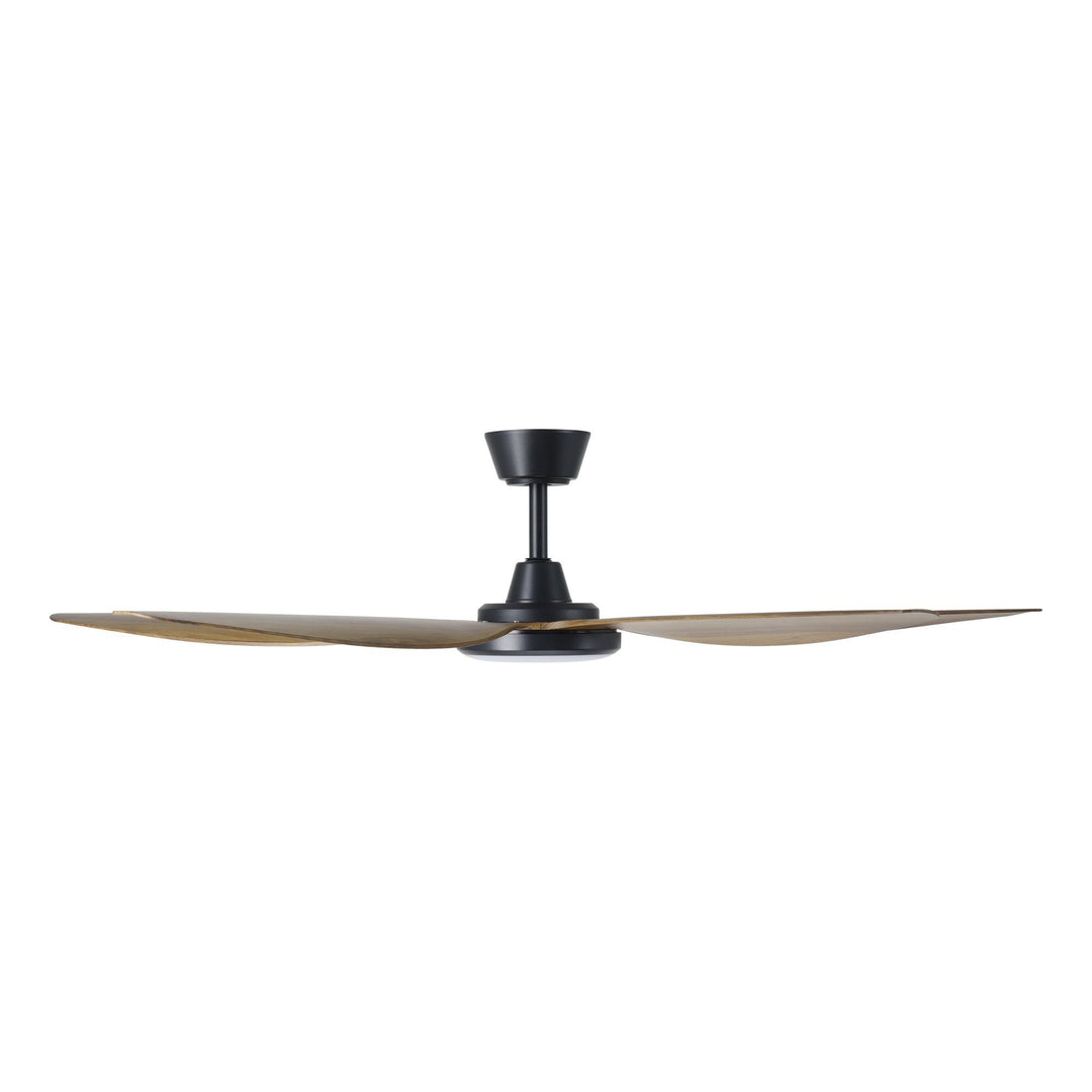 MIAMI DC Smart Ceiling Fan with Remote and Wall Control Teak with Light Ceiling Fan