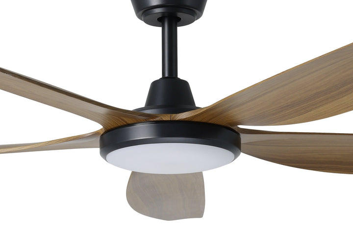 MIAMI DC Smart Ceiling Fan with Remote and Wall Control Teak with Light Ceiling Fan