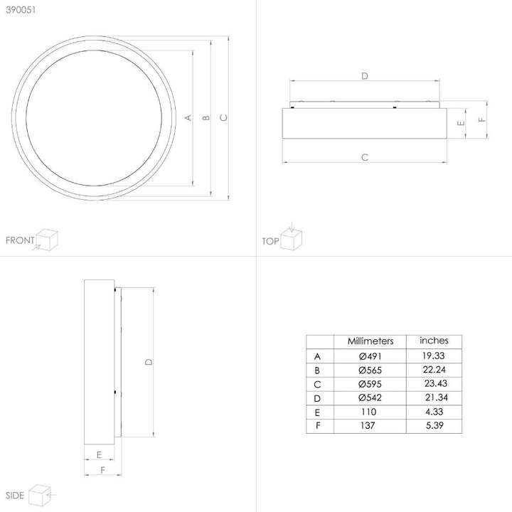 MARGHERA 1 ceiling light-34w