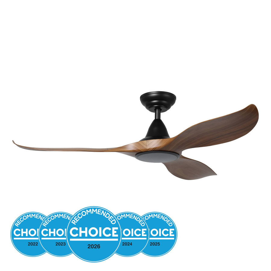 EGLO NOOSA 52 DC ceiling fan Black with New Teak Ceiling Fan