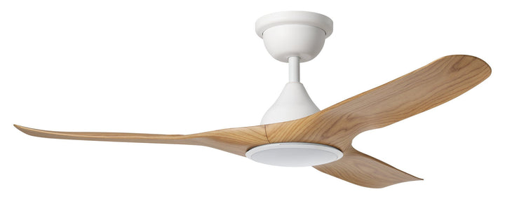TAHITI 52/72 DC Outdoor ceiling fan with LED Light IP66 -White with Blackbutt