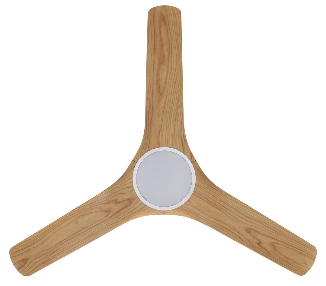 TAHITI 52/72 DC Outdoor ceiling fan with LED Light IP66 -White with Blackbutt