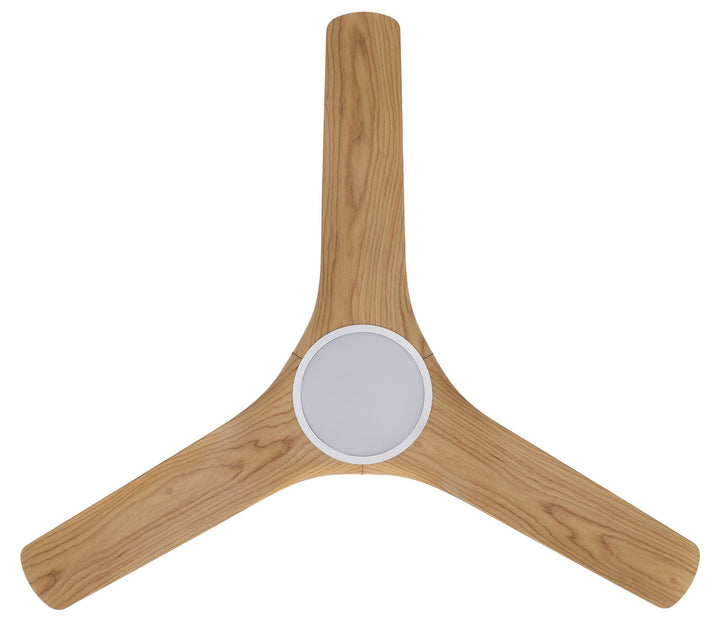 TAHITI 52/72 DC Outdoor ceiling fan with LED Light IP66 -White with Blackbutt