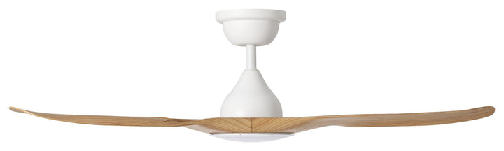 TAHITI 52/72 DC Outdoor ceiling fan with LED Light IP66 -White with Blackbutt