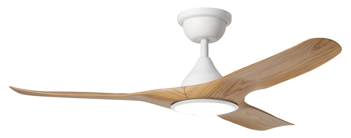 TAHITI 52/72 DC Outdoor ceiling fan with LED Light IP66 -White with Blackbutt