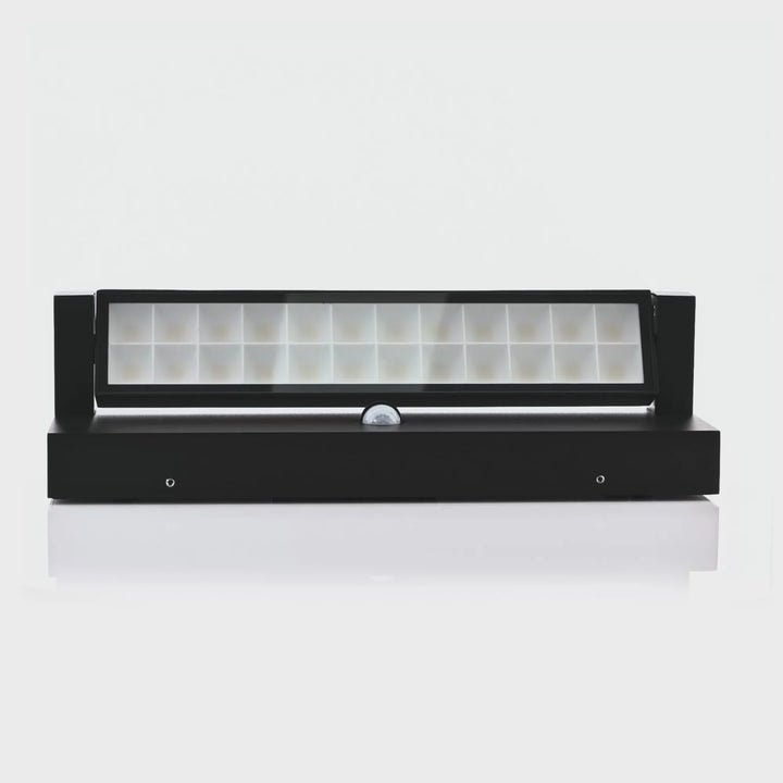 HV3733T-BLK-PIR - Locu Aluminium Black Adjustable 36W LED Floodlight with Sensor Flood and Sensor light