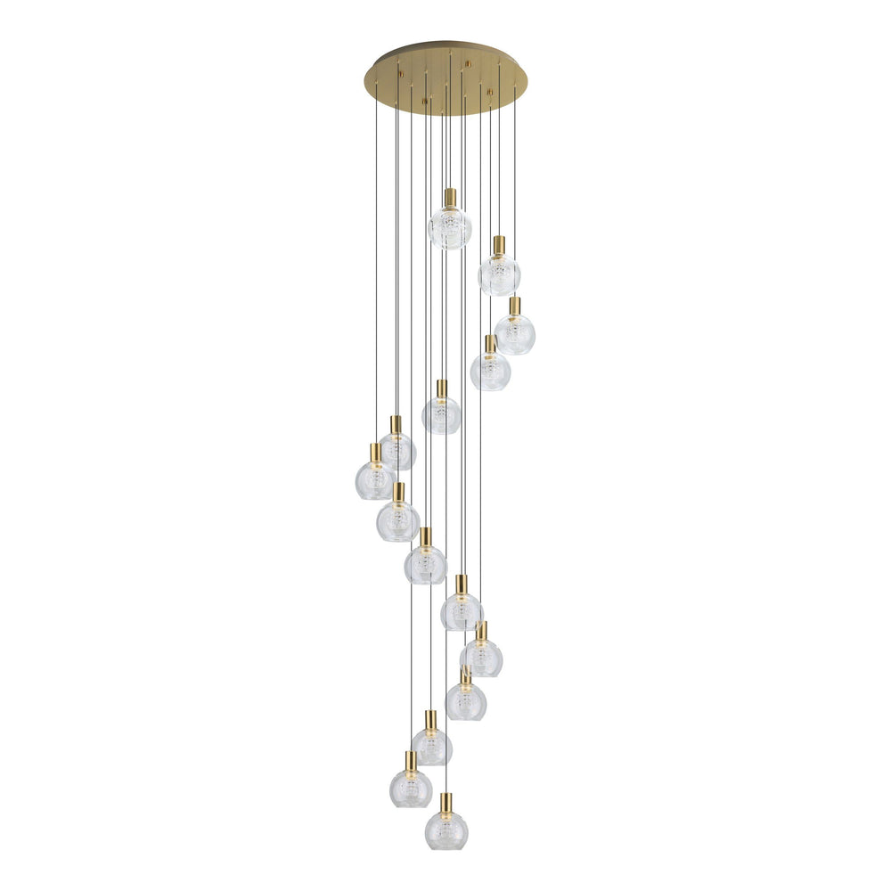 TERQUE 15 lights Spiral pendant with round base Pendant
