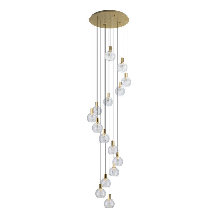 TERQUE 15 lights Spiral pendant with round base Pendant