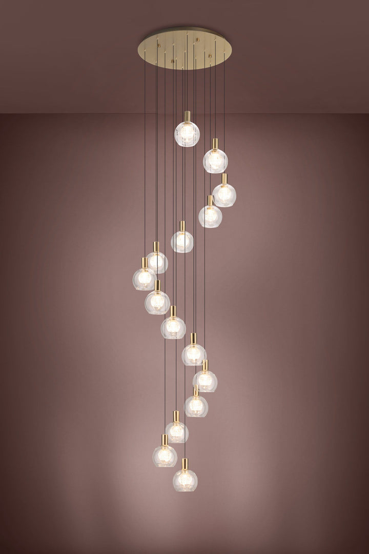 TERQUE 15 lights Spiral pendant with round base Pendant