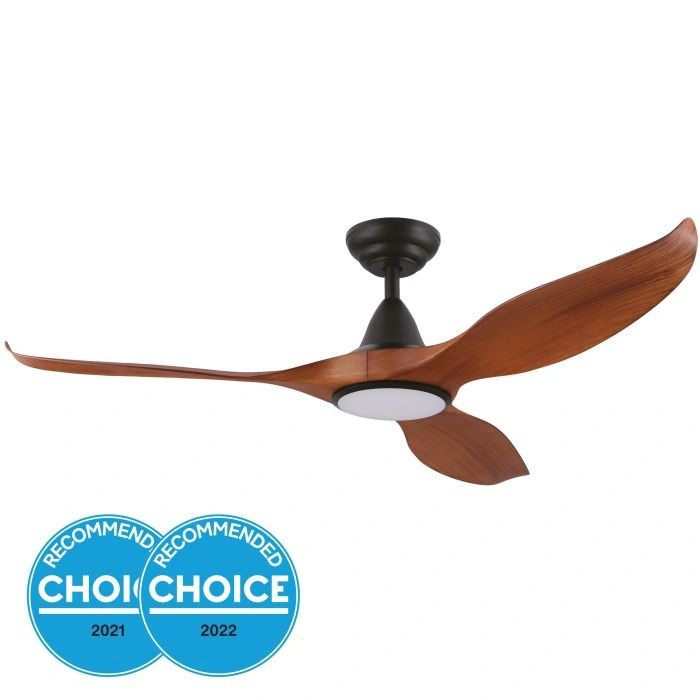 EGLO NOOSA 52 DC ceiling fan with LED light TEAK