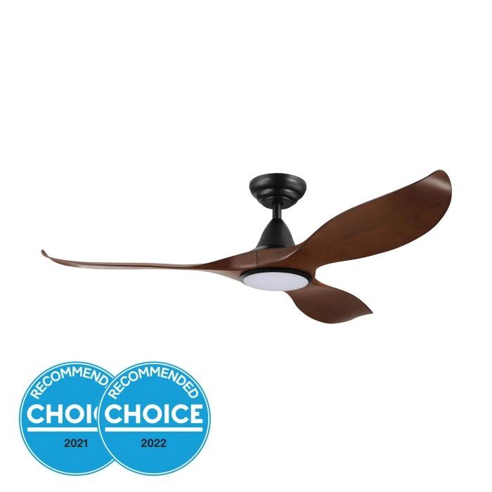 EGLO NOOSA 52 DC ceiling fan with LED light DARK NATURAL TIMBER