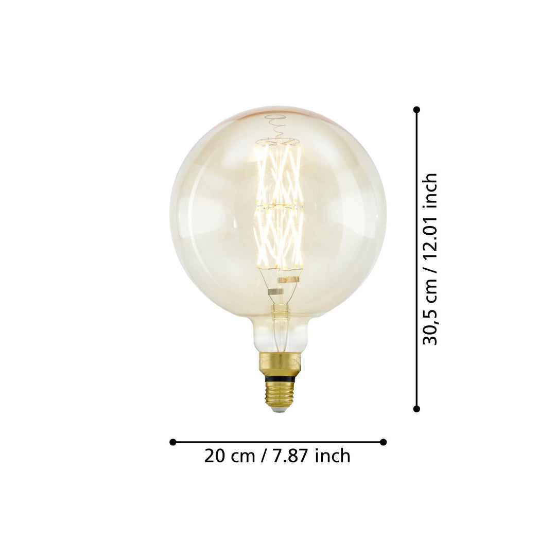 8W E27 LED G200 globe amber