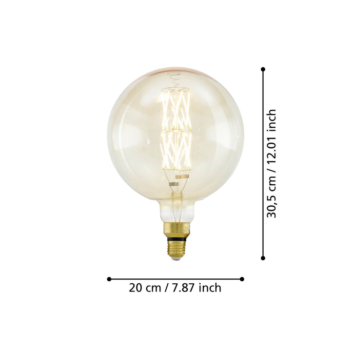 8W E27 LED G200 globe amber