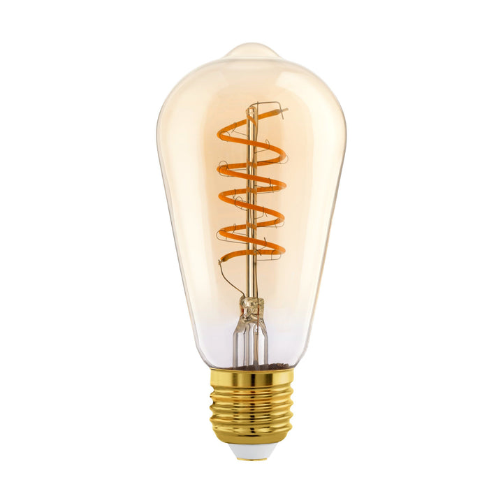 4W E27 LED ST64 globe black transparent/amber