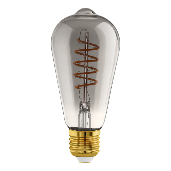 4W E27 LED ST64 globe black transparent/amber