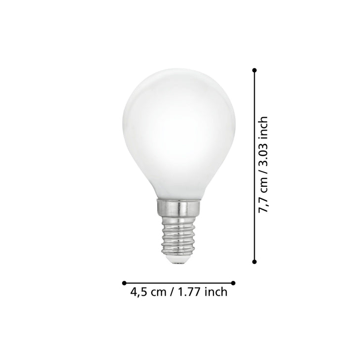 4W E14 LED warm white globe frosted