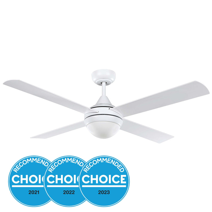 STRADBROKE 48 DC ceiling fan with E27 light Matte White