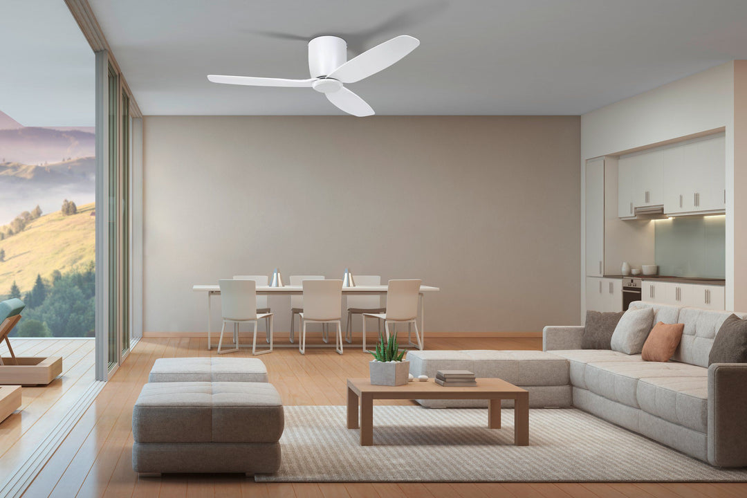 SEACLIFF 44 DC hugger ceiling fan-Matte Black/White Ceiling Fan