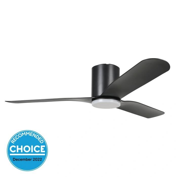 EGLO ILUKA 52 DC hugger ceiling fan with LED light BLACK MATT