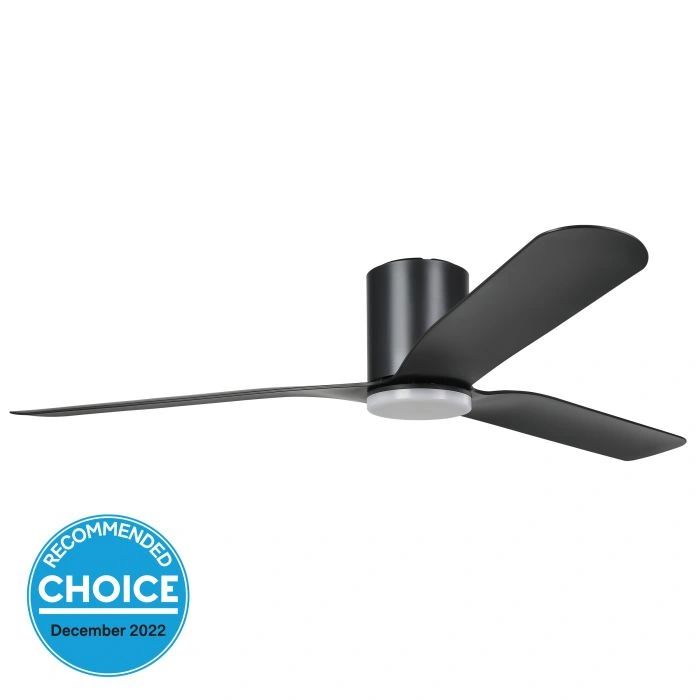 EGLO ILUKA 60 DC hugger ceiling fan with LED light MATTE BLACK