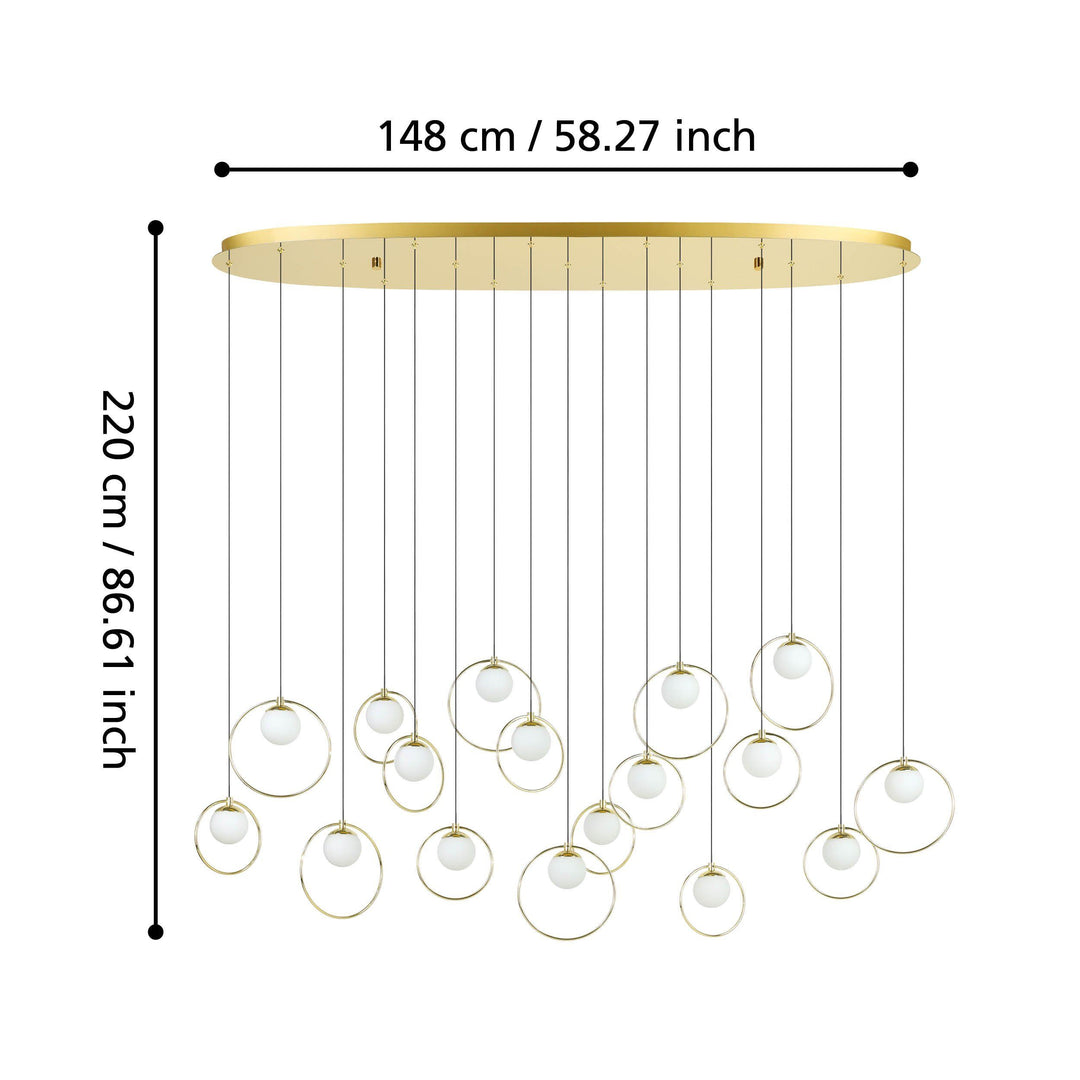 PORTOCOLOM 17 lights Oblong pendant light