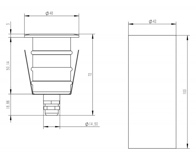 Brass Mini Inground/Recessed Light PRL2100WB INGROUND LIGHT