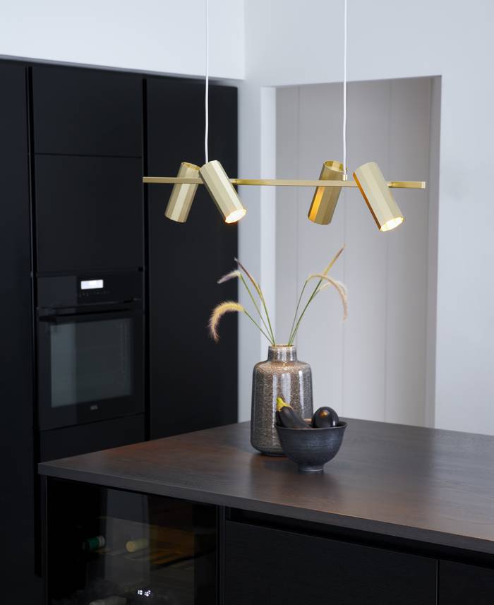 Alanis 4 Pendant Brass/Black