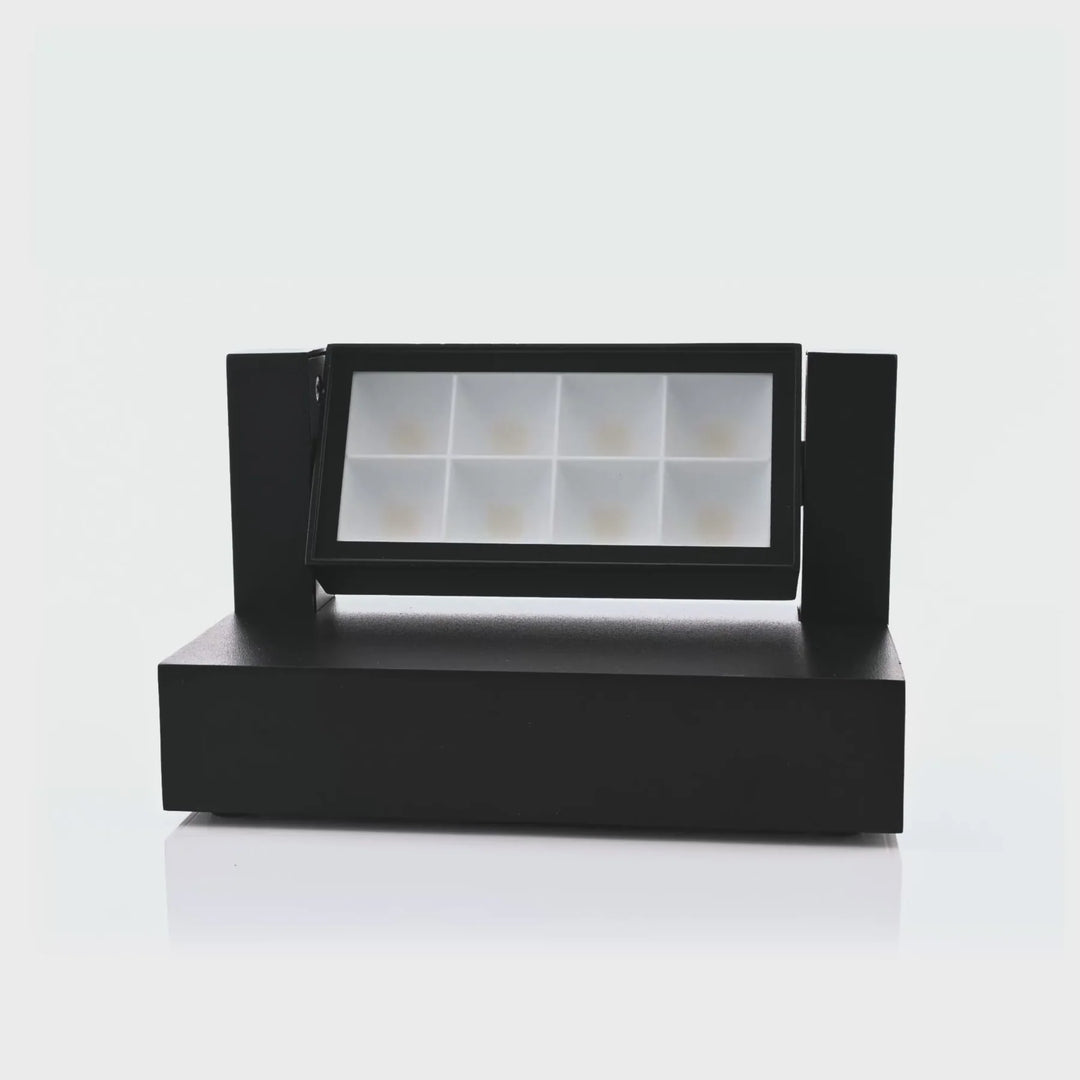 HV3731T-BLK- Locu Aluminium Black Adjustable 12w LED Floodlight Wall light