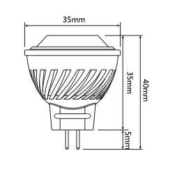 3W LED MR11 12V Light Globe