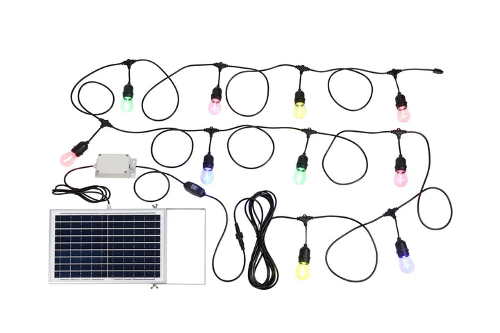 SOLAR FESTOON 10 light LED kit multi colour