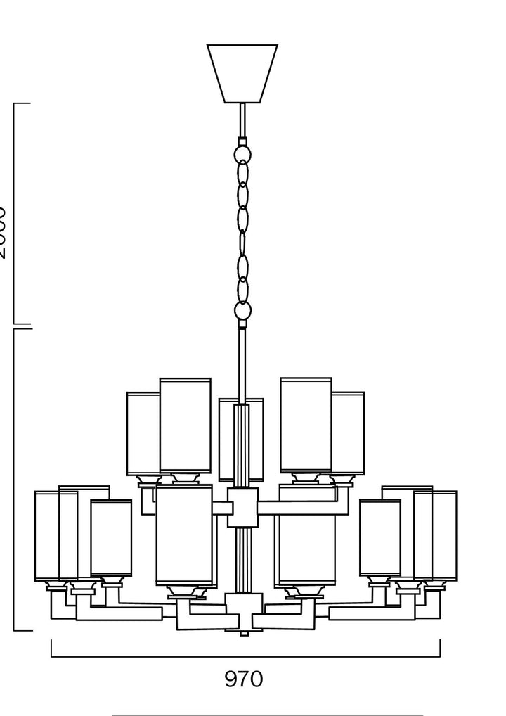 TELBIX AHERN 15 LIGHTS PENDANT SOLID BRASS