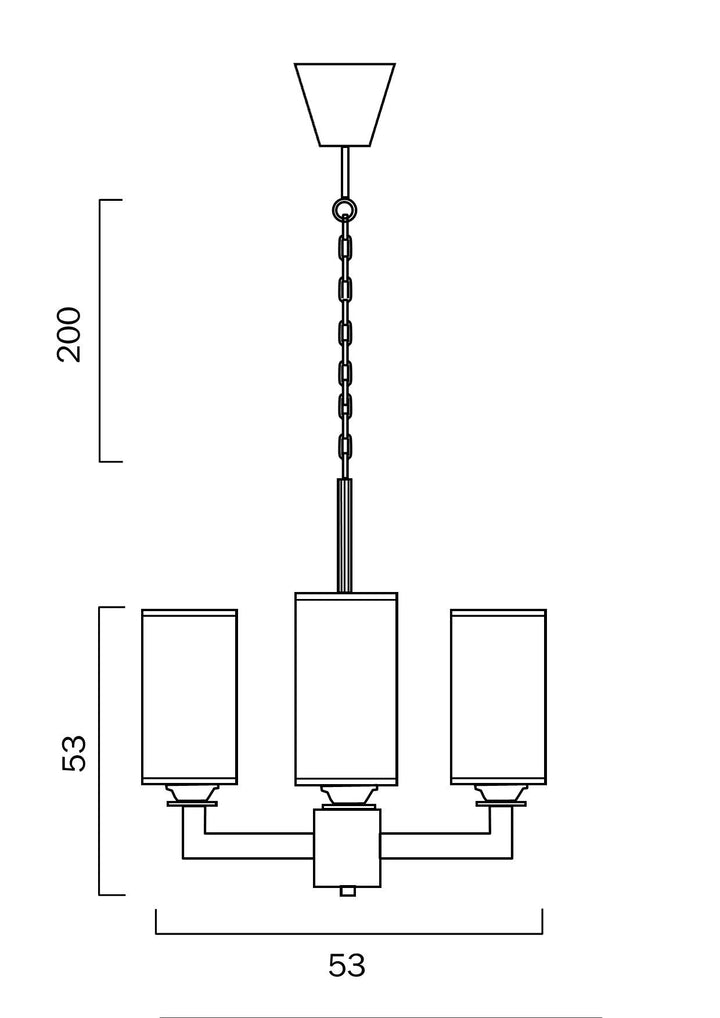 TELBIX AHERN 3 LIGHTS PENDANT SOLID BRASS