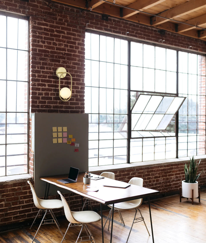 ARO: Interior Round Opal Glass with Satin Gold Frame Wall Light WALL LIGHT