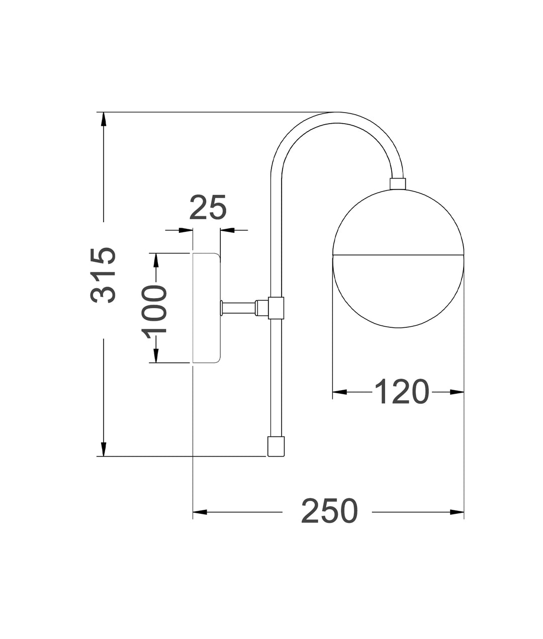 ARO: Interior Round Opal Glass with Satin Gold Bracket Wall Light WALL LIGHT